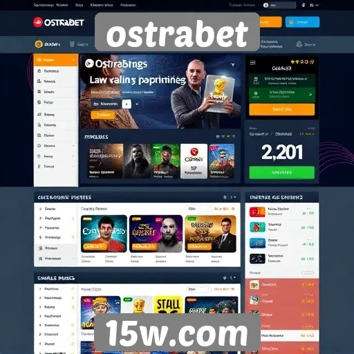 Interface do usuário do site Ostrabet em destaque